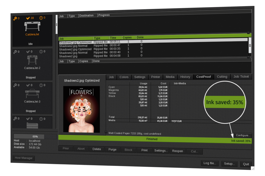 Caldera InkPerformer is the solution to reduce ink consumption