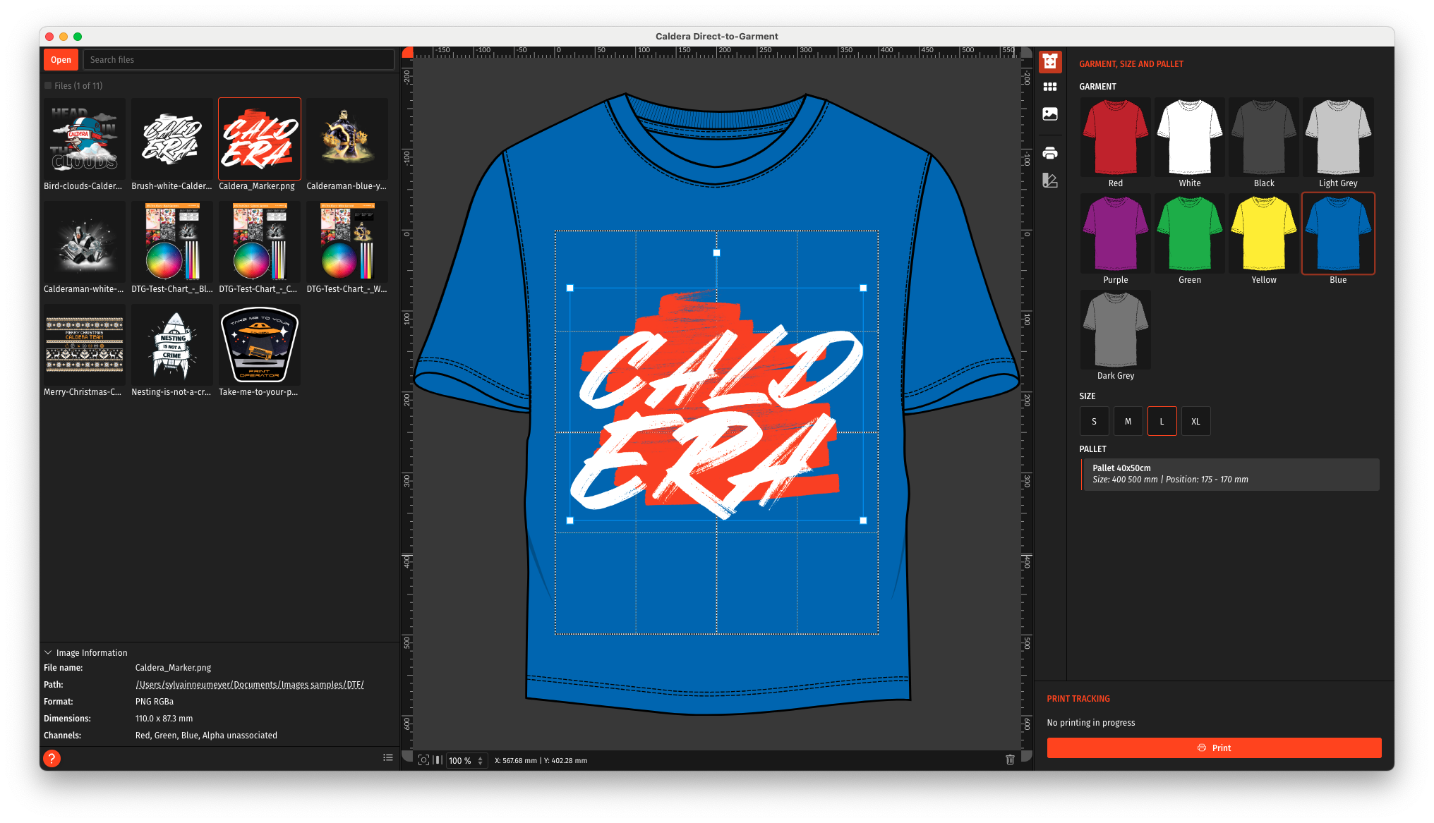 Interface Caldera Direct-to-Garment