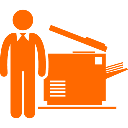 an icon representing printers. 