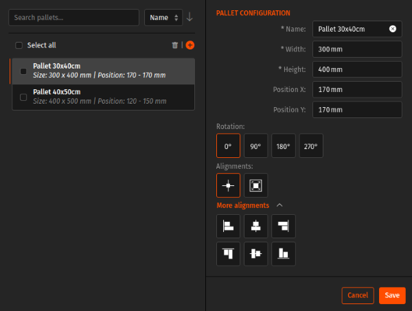 flexible palette for DTG